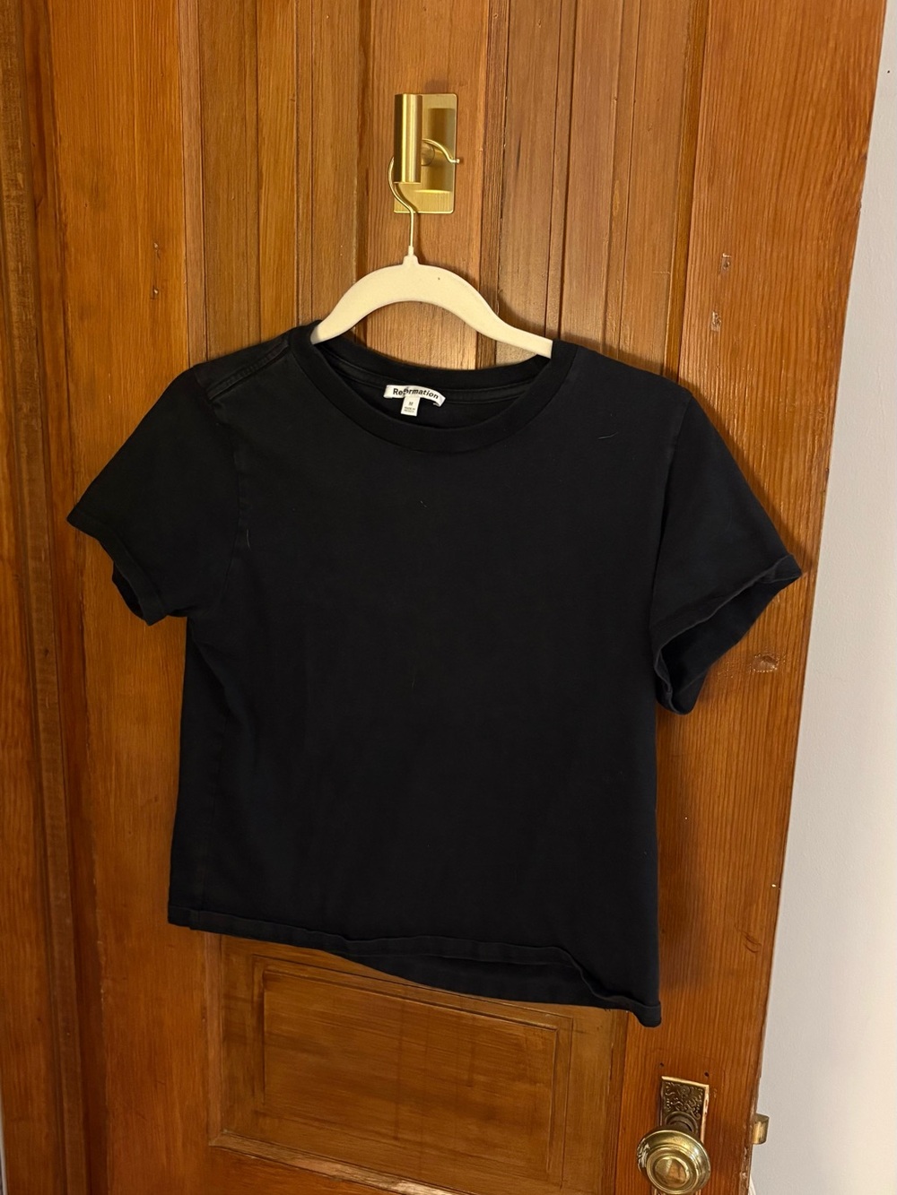 Reformation Black Short Sleeve Crew Tee - Women's